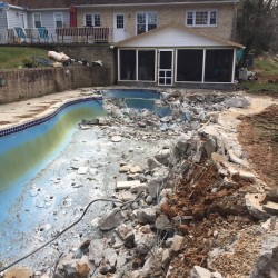 pool removal maryland in progress