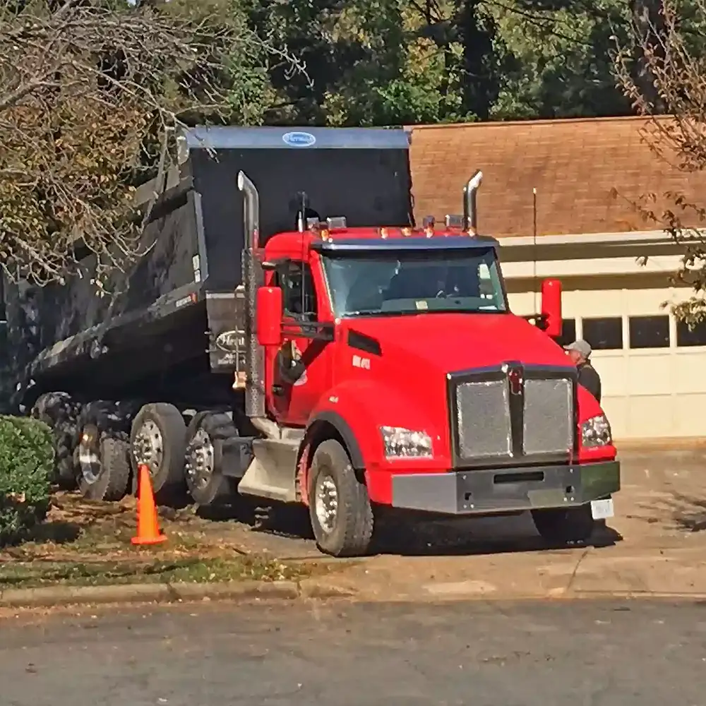 truck will dispose debris after the above ground pool removal