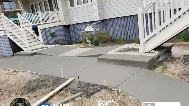 Building the new concrete pathways