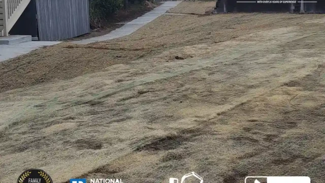 Another view of straw netting and soil covering the former pool area, part of the final restoration phase.