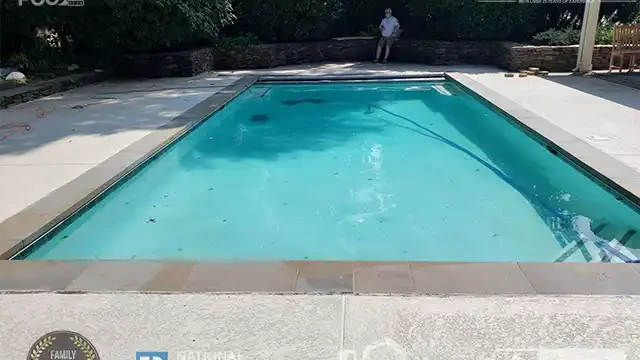 Step 1: We assessed the swimming pool, visited the client’s house, and discussed the features he wanted for the area. We assessed the pool and discussed removal options with the client.