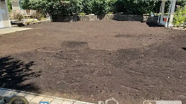 Step 19: We completed spreading the graded soil. Soil spreading was completed.