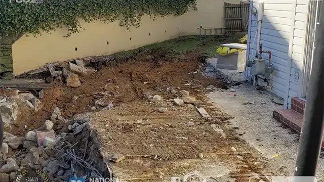 Step 11: We begin filling parts of the pool with dirt, ensuring a clear path for our skid loaders to access the area. Some dirt was filled into the pool to make way for skid loaders.