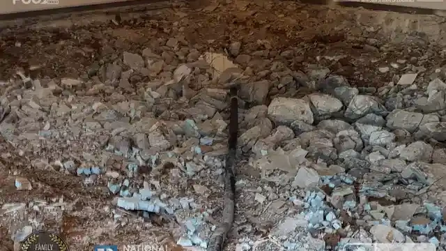 Our team placed the concrete hose in the middle part of the pool that was demolished