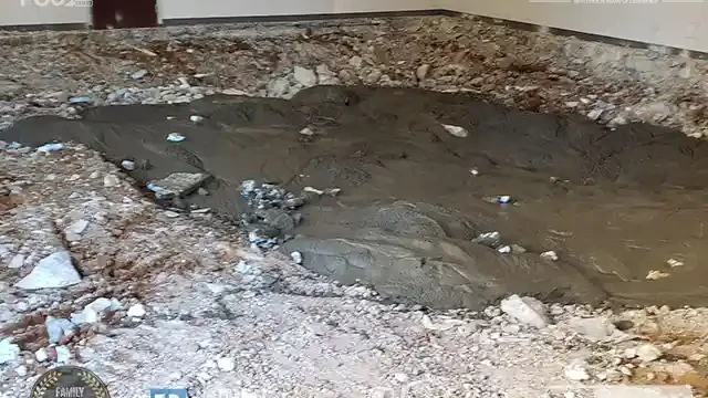 Our team started pouring the first layer of concrete