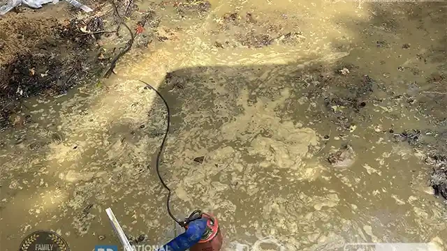 We drain the remaining water