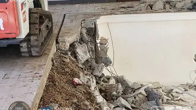 Our skid loader was on its way to the other area of the deck